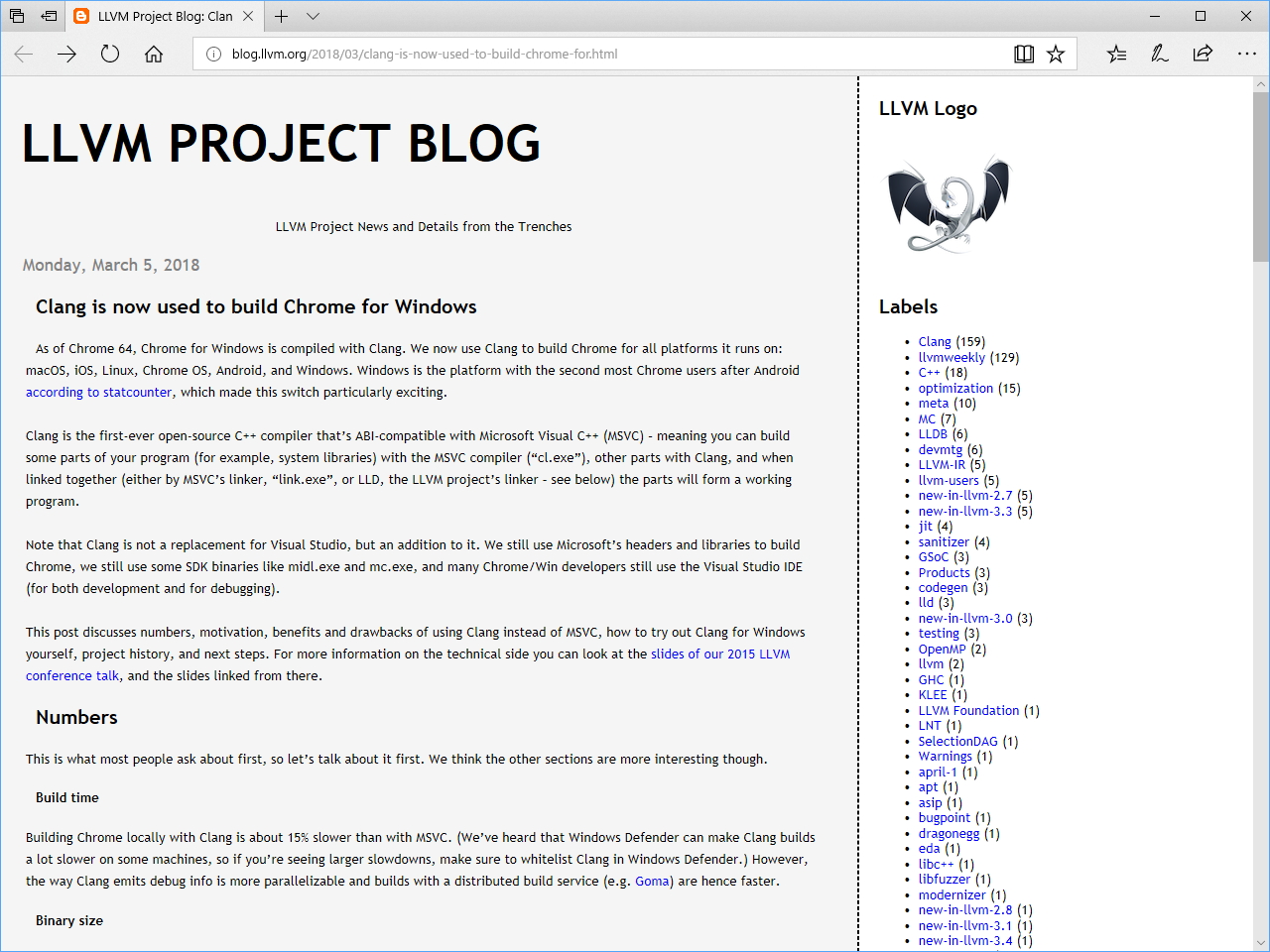 「LLVM」プロジェクトの公式ブログ