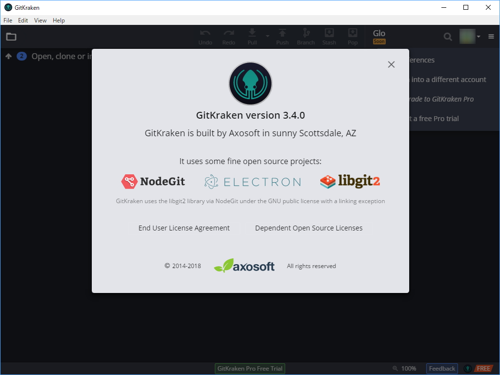「Axosoft GitKraken」v3.4