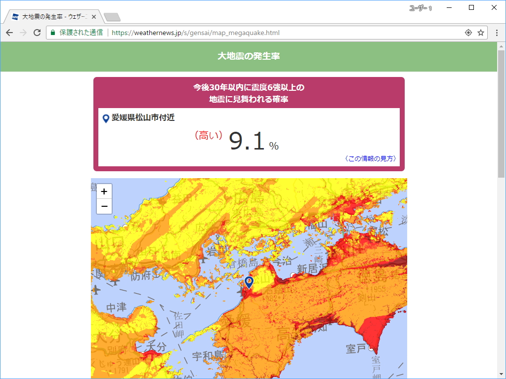 “大地震の発生率”