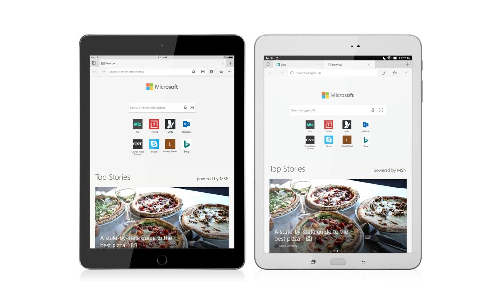 モバイル版「Microsoft Edge」がiPadとAndroidタブレットでも利用可能に