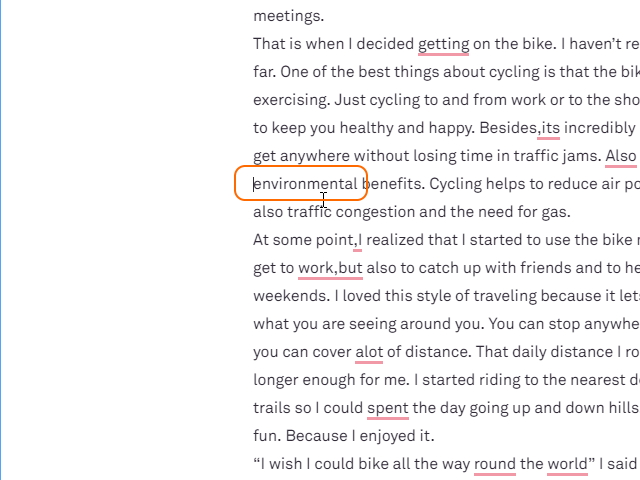 改善案に従う場合はそれをクリック。ドキュメントが自動的に修正される