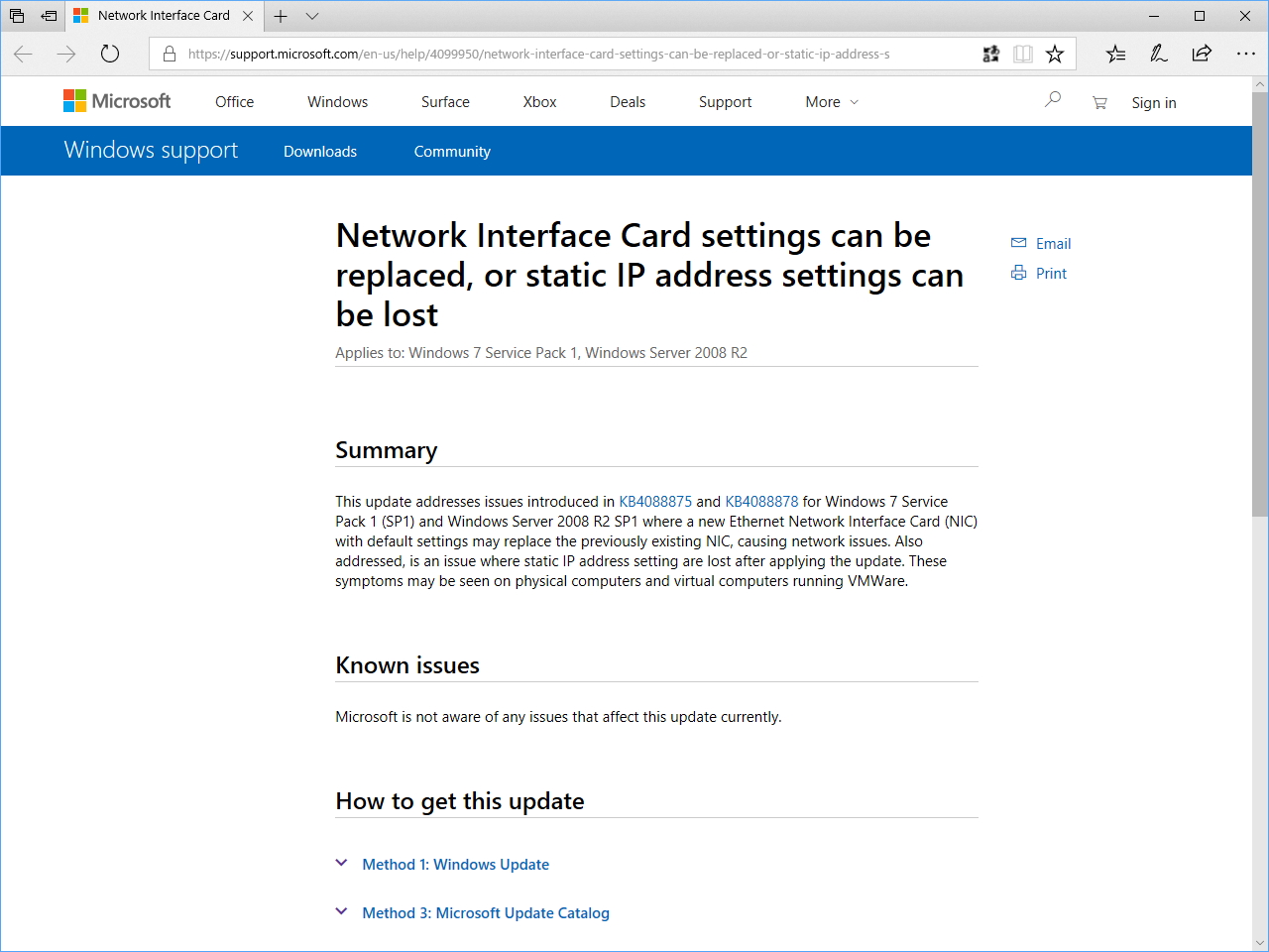 同社のサポートページ