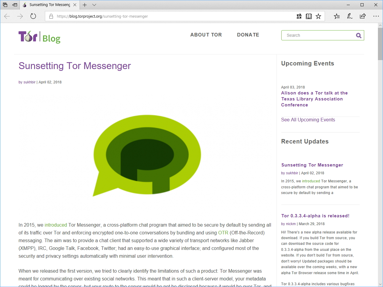 公式ブログ“Tor Blog”
