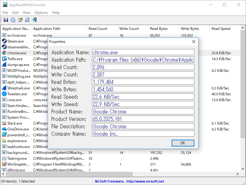 プロパティ画面