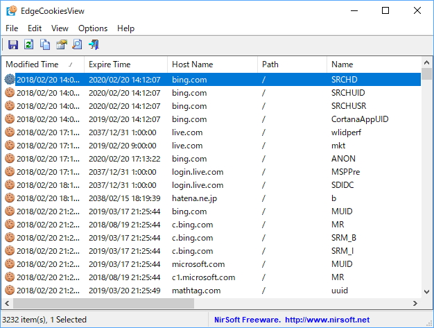 「EdgeCookiesView」v1.00