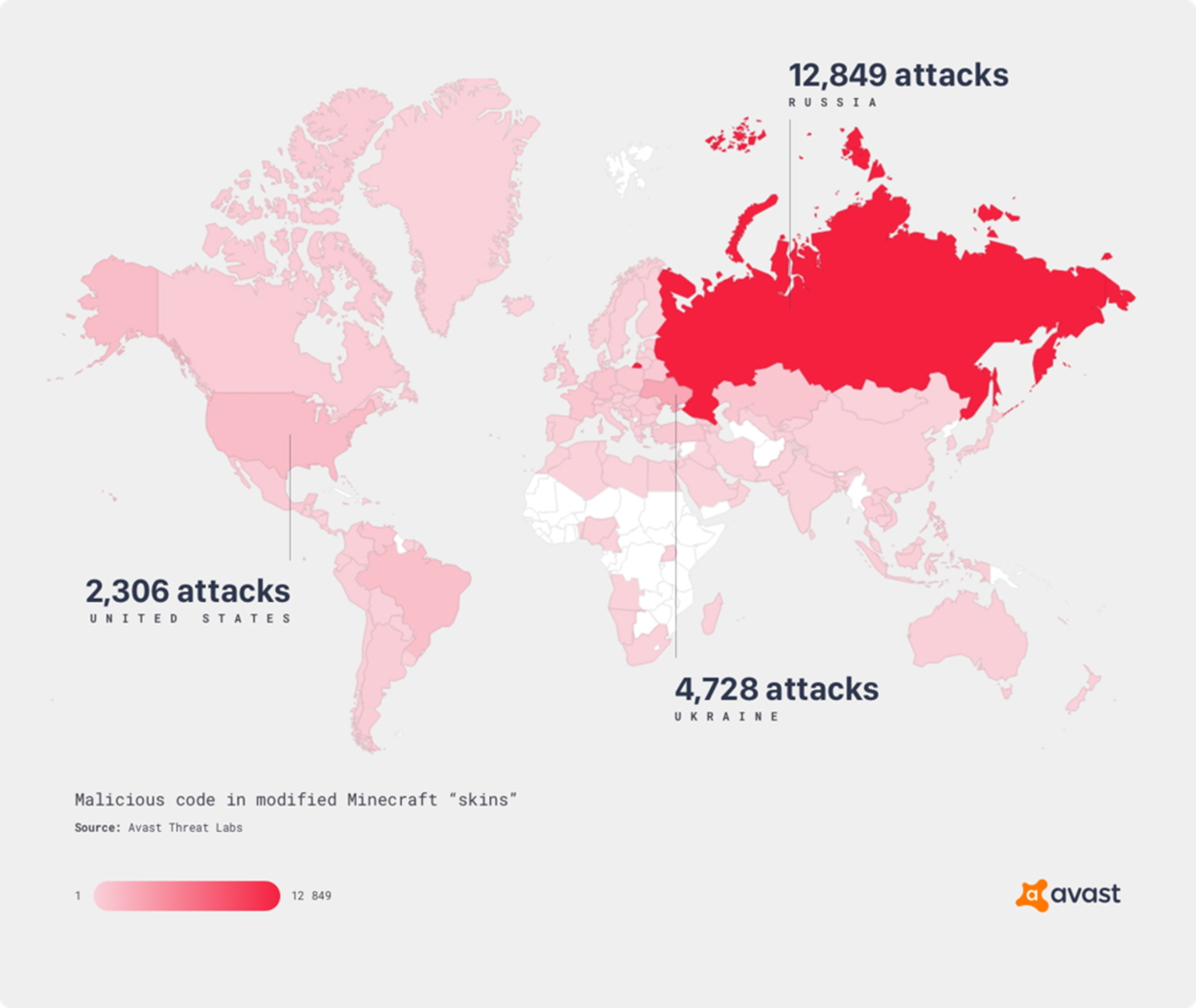 攻撃を検知した国を可視化したヒートマップ