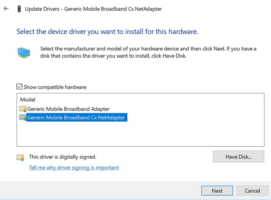 “Net Adapter”フレームワークをベースとする新しいモバイルブロードバンドドライバー（同社ブログより引用）