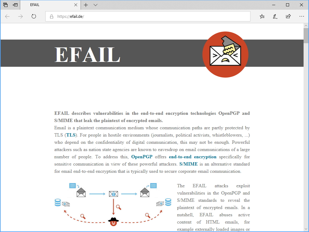 “EFAIL”脆弱性の告知ページ