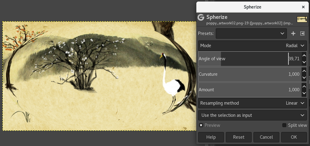 “Spherize”フィルター（公式サイトより引用、以下同）
