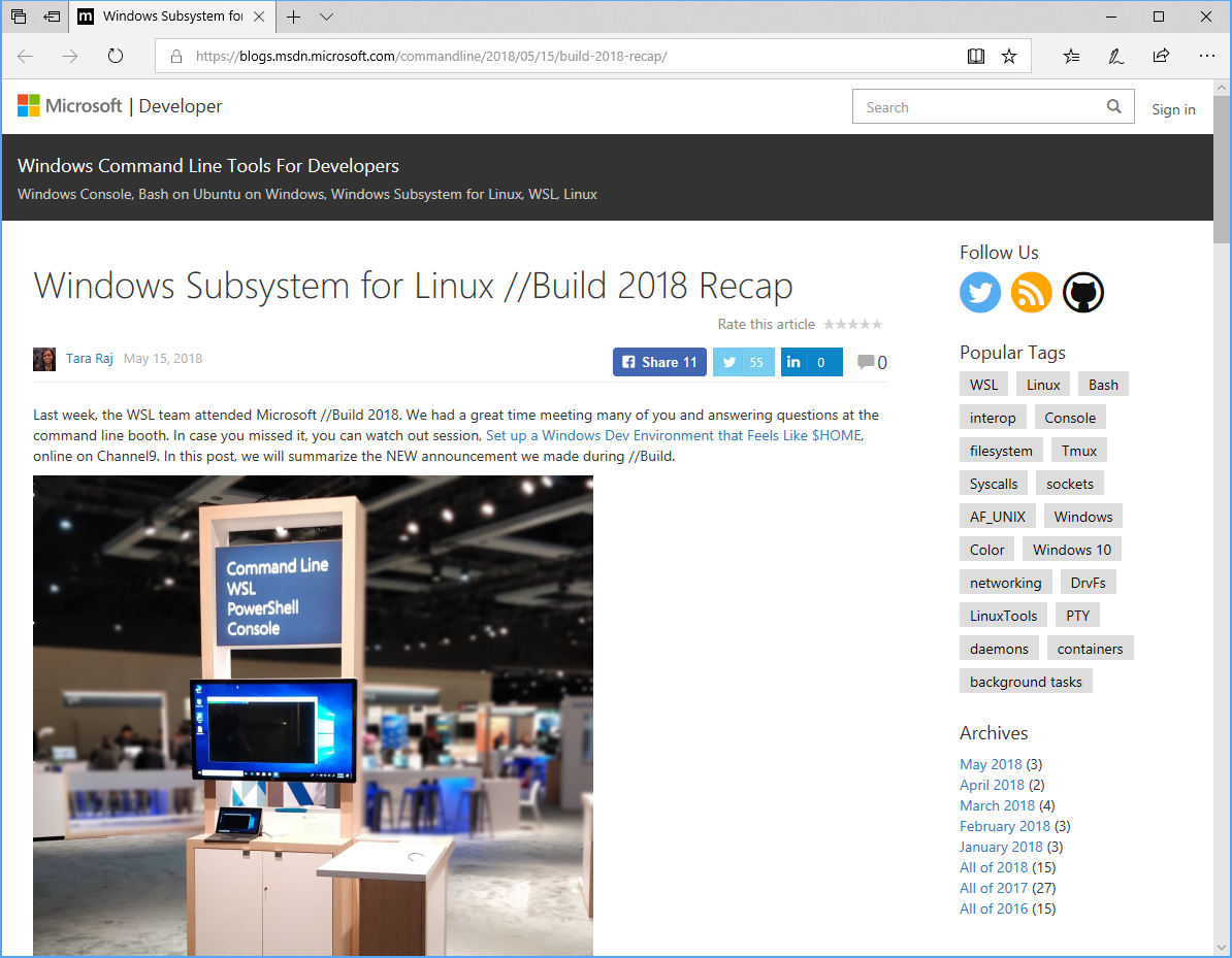 公式ブログ“Windows Command Line Tools For Developers”