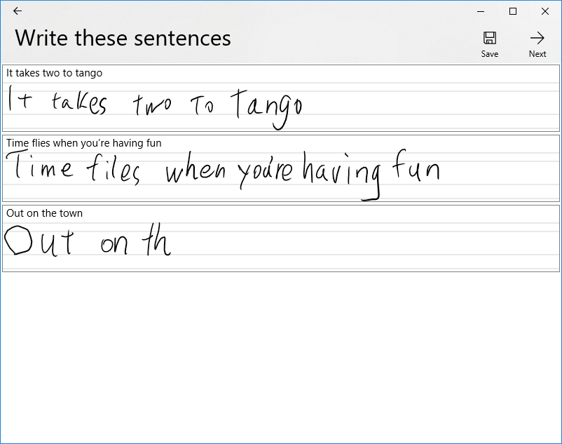 2つ目のステップでは画面に表示された英文を入力