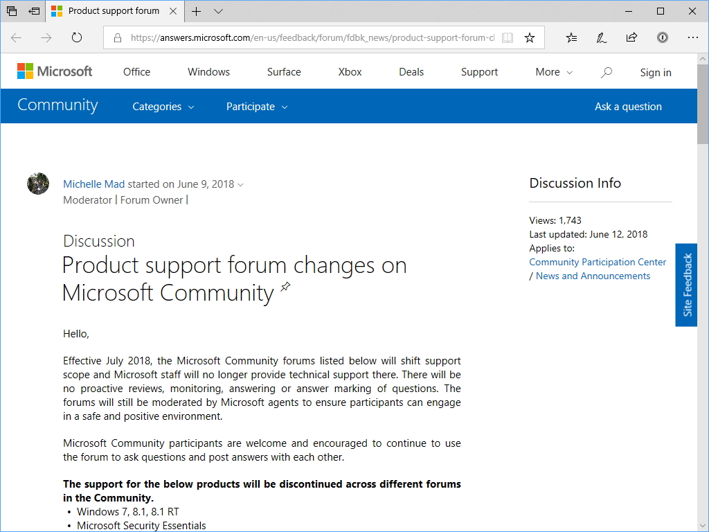 “マイクロソフト コミュニティ”における発表（英文）