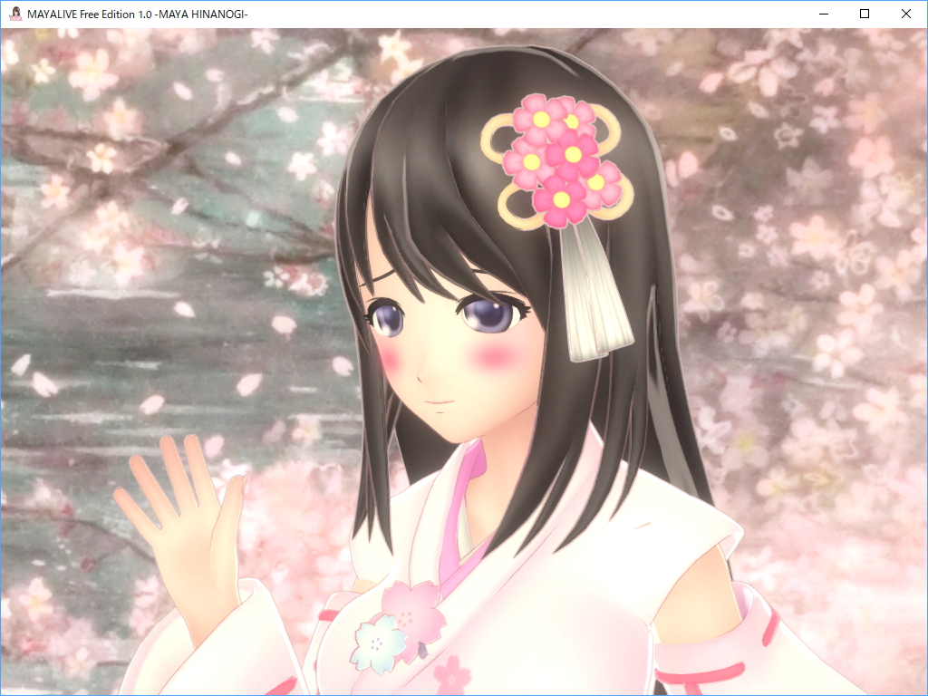 衣装・背景を切り替える機能を搭載。ズームイン・ズームアウトやキャラクターの回転も可能