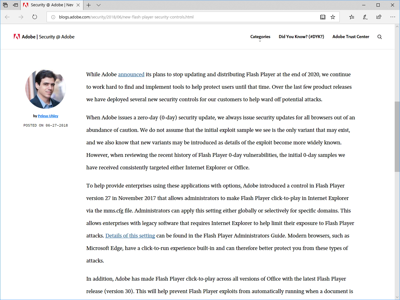 公式ブログ“Security @ Adobe”