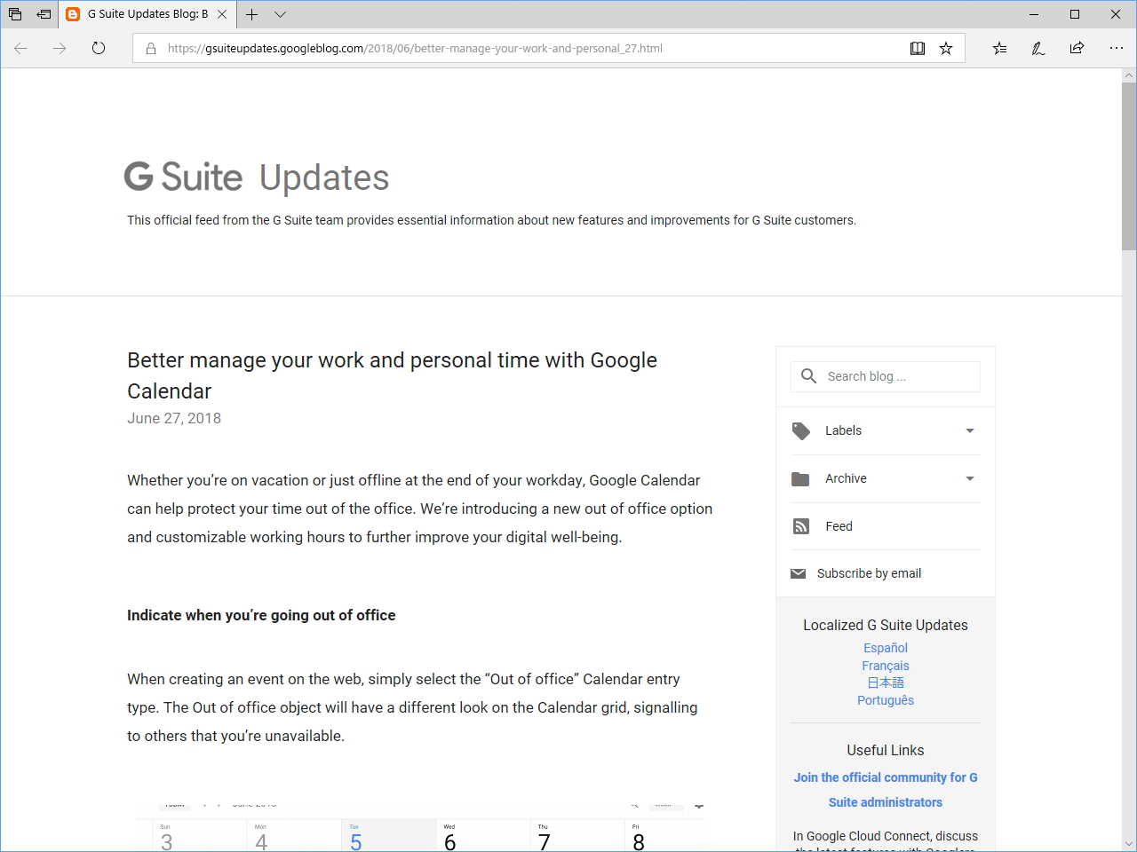 公式ブログ“G Suite Updates Blog”