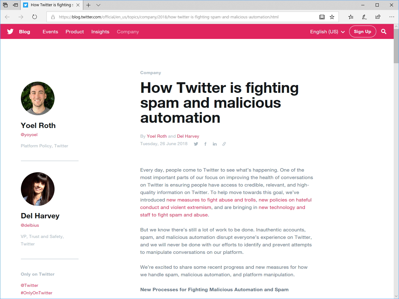 Twitterの公式ブログ