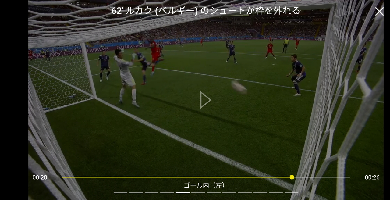 ゴール裏のカメラでキーパーの視点からゴールの迫力を体感