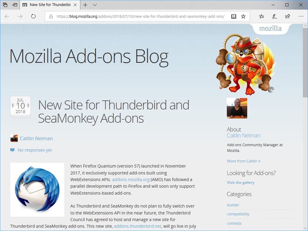 公式ブログ“Mozilla Add-ons Blog”
