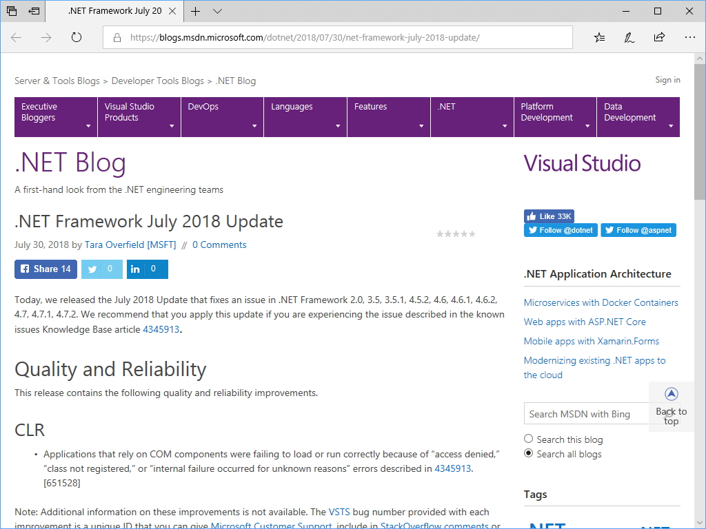 公式ブログ“.NET Blog”