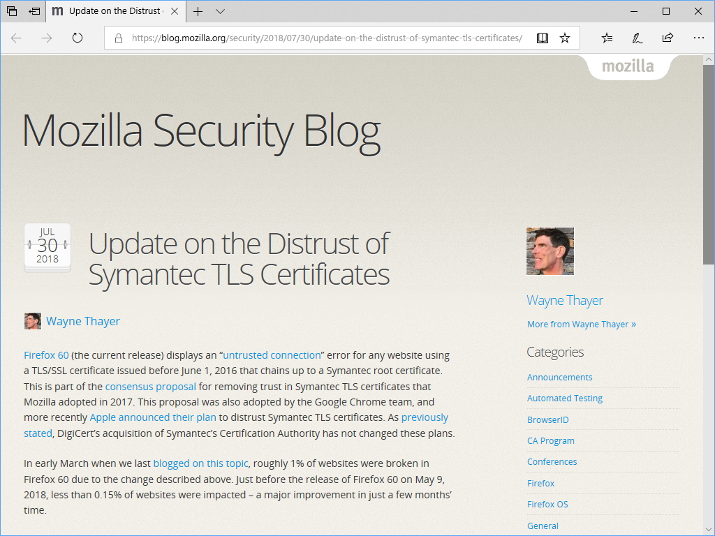 公式ブログ“Mozilla Security Blog”