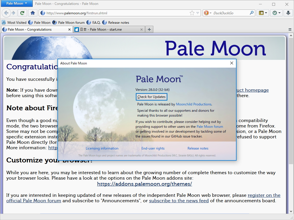 「Pale Moon」v28.0.0