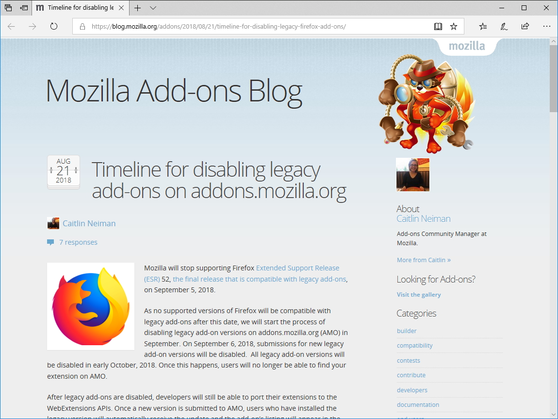 公式ブログ“Mozilla Add-ons Blog”