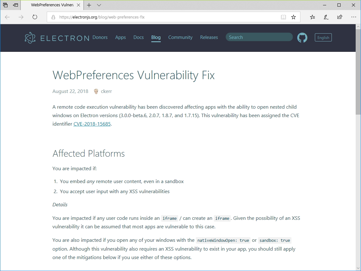 「Electron」の公式ブログ