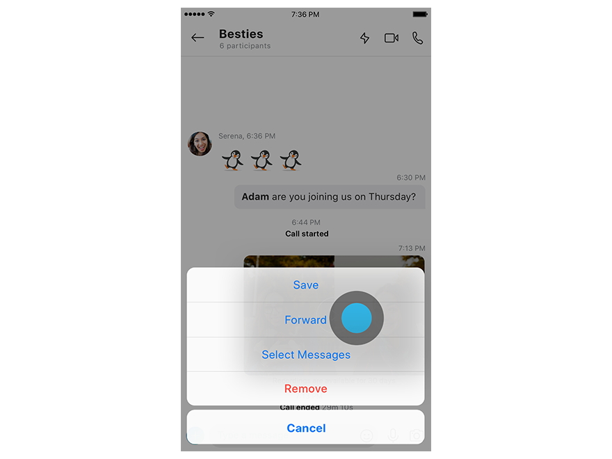 記録済みのチャットはテキストチャット画面に。再生・保存・転送が可能だ