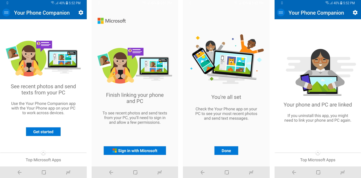 Android向けに提供されている「Microsoft Apps」アプリが「Your Phone Companion」アプリとしてリブランド