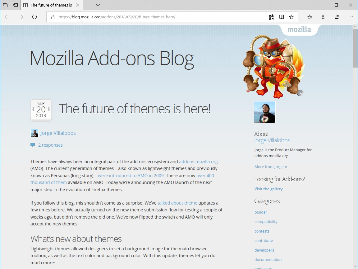 公式ブログ“Mozilla Add-ons Blog”