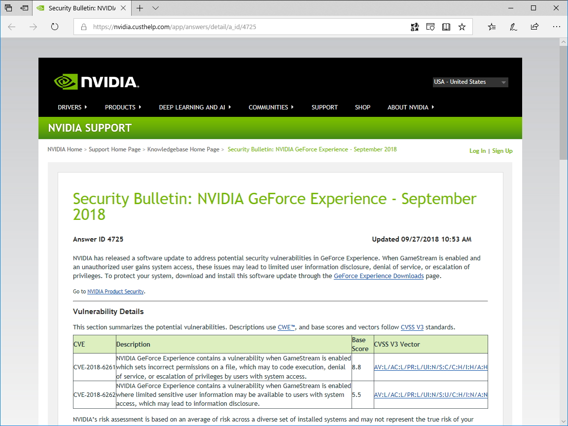 同社が公開したセキュリティ情報
