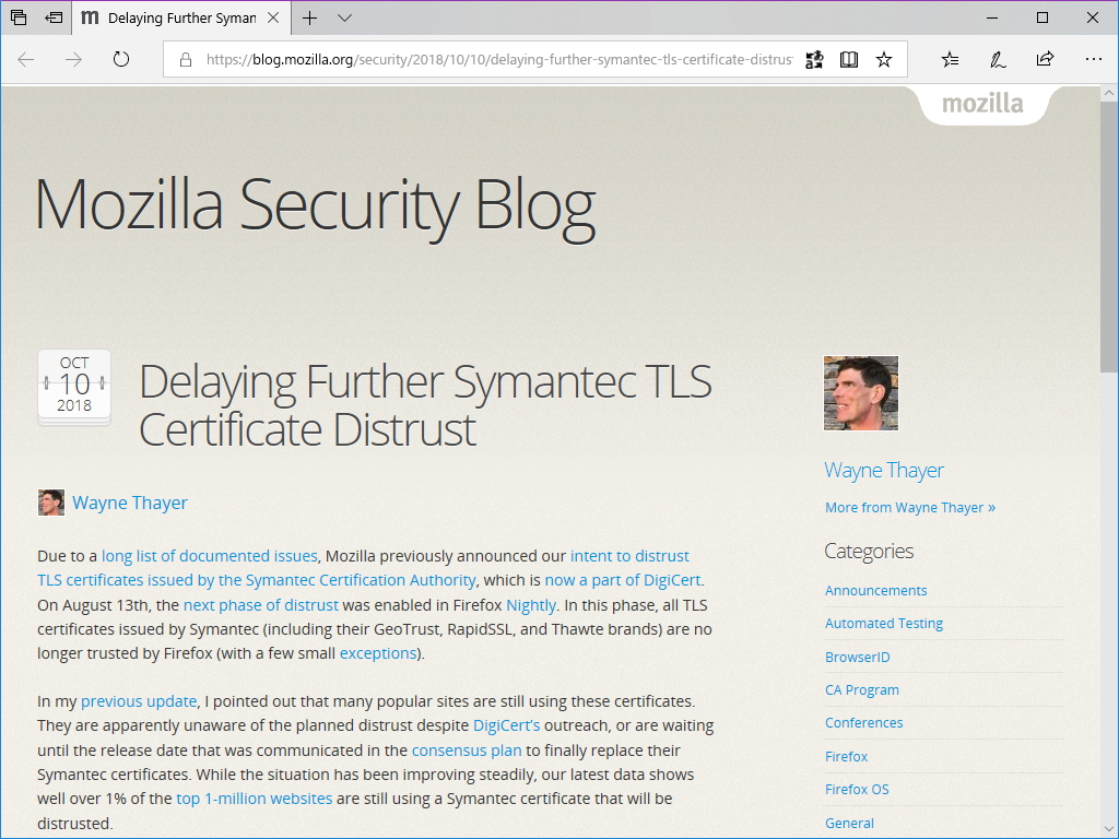 公式サイト“Mozilla Security Blog”