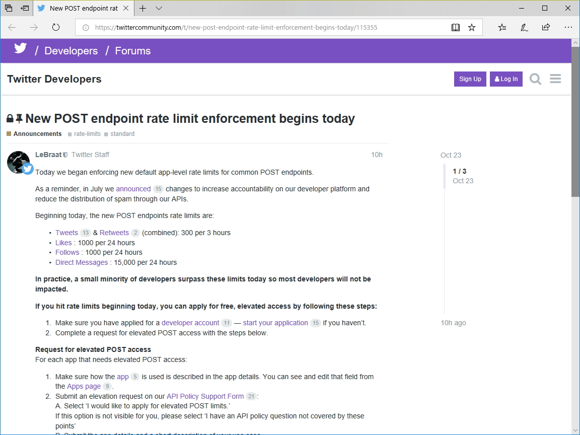 公式コミュニティサイト“Twitter Developers”