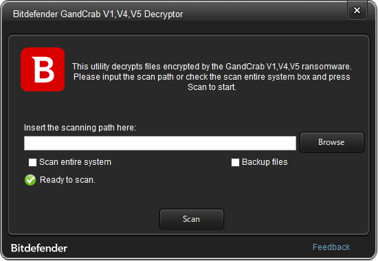 「Bitdefender GandCrab V1,V4,V5 Decryptor」