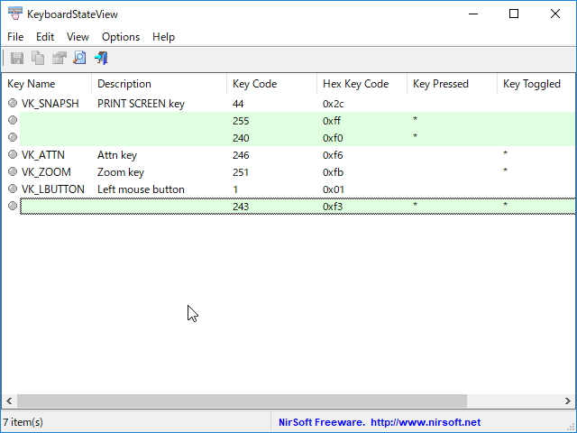 「KeyboardStateView」v1.00