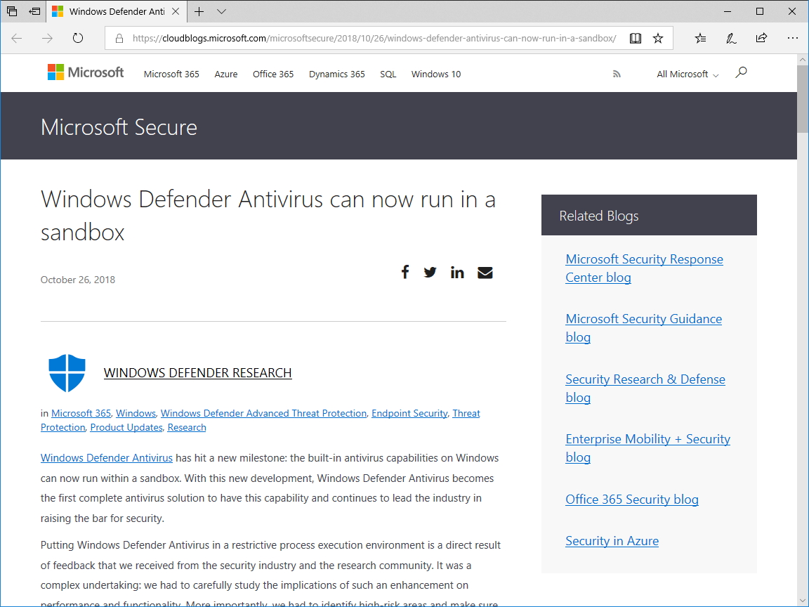 公式ブログ“Microsoft Secure”