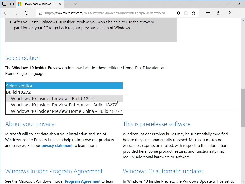 ISOイメージファイルも提供。ダウンロードするには、“Microsoft アカウント”でのログインが必要