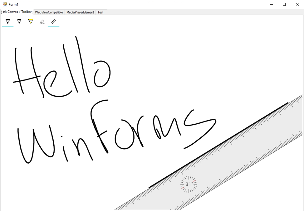 “InkCanvas”と“InkToolbar”をWinFormsアプリに追加して手書き入力をサポート