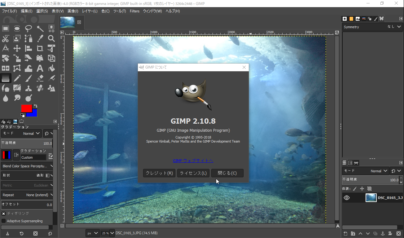 「GIMP for Windows」v2.10.8