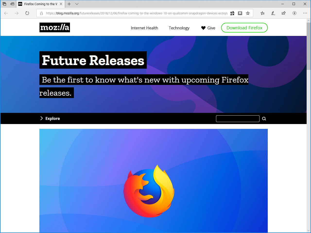 Mozillaによるリリース