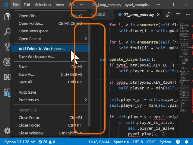 ウィンドウ幅が狭い場合は、メインメニューバーがオーバーフロー表示されるように。ウィンドウの高さが足りない場合は、はみ出さないようメニューにスクロールが追加