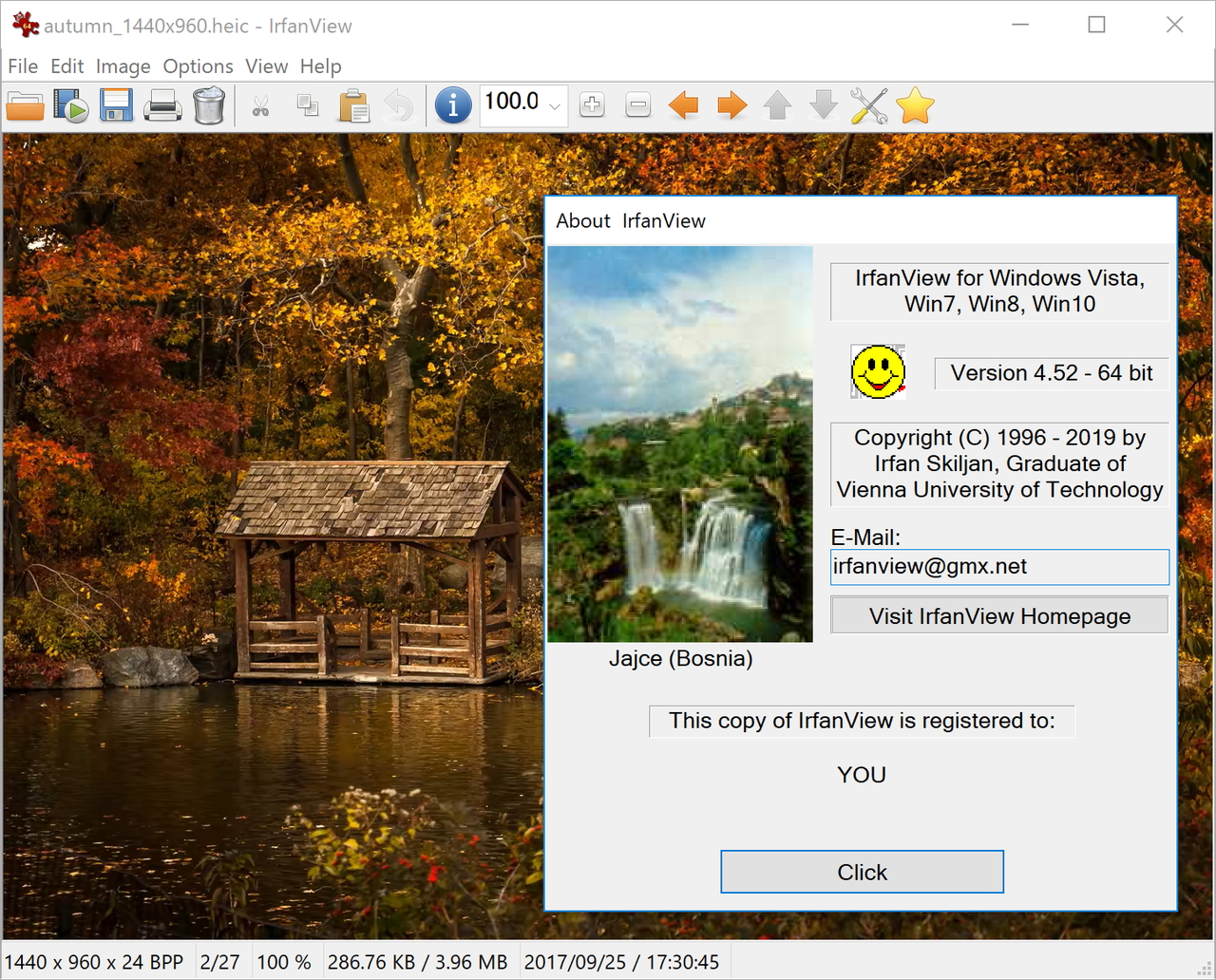 「IrfanView」v4.52