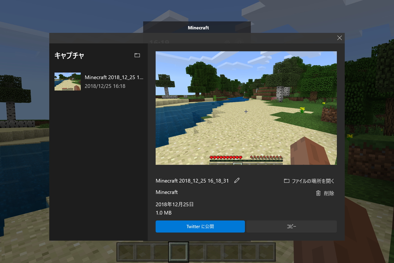 キャプチャーギャラリーも追加