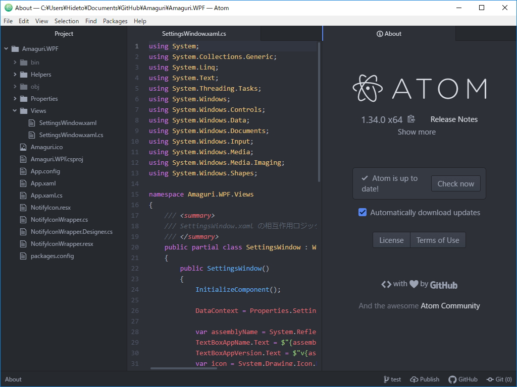 「Atom」v1.34