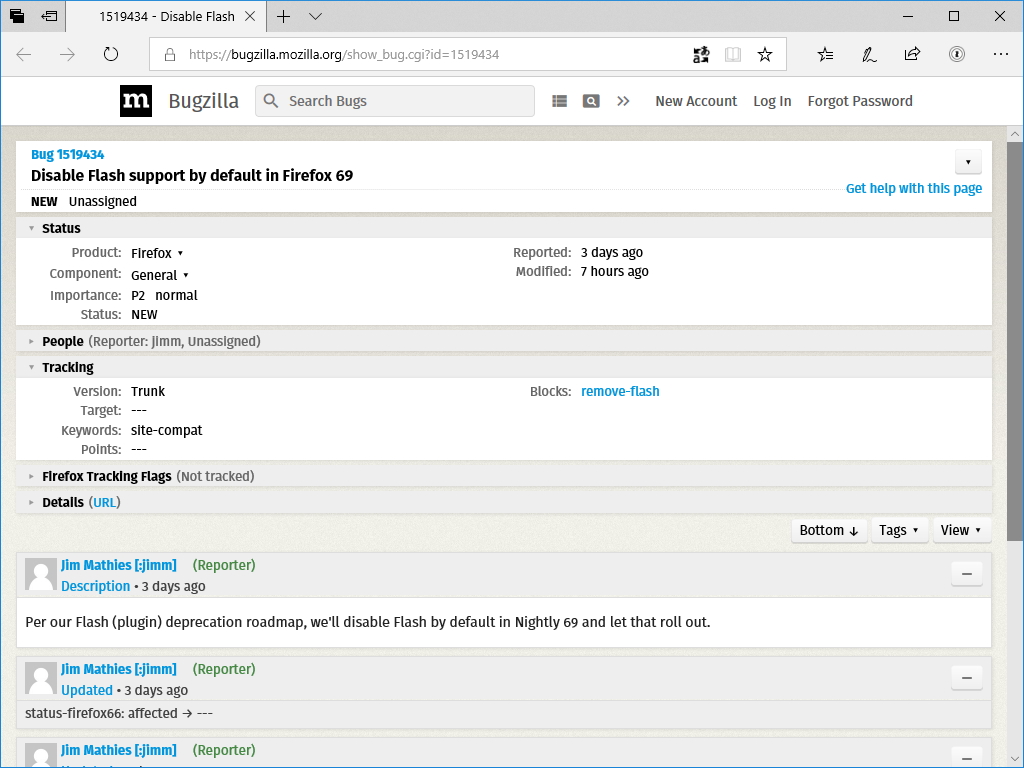 “bugzilla.mozilla.org”に登録されたバグ
