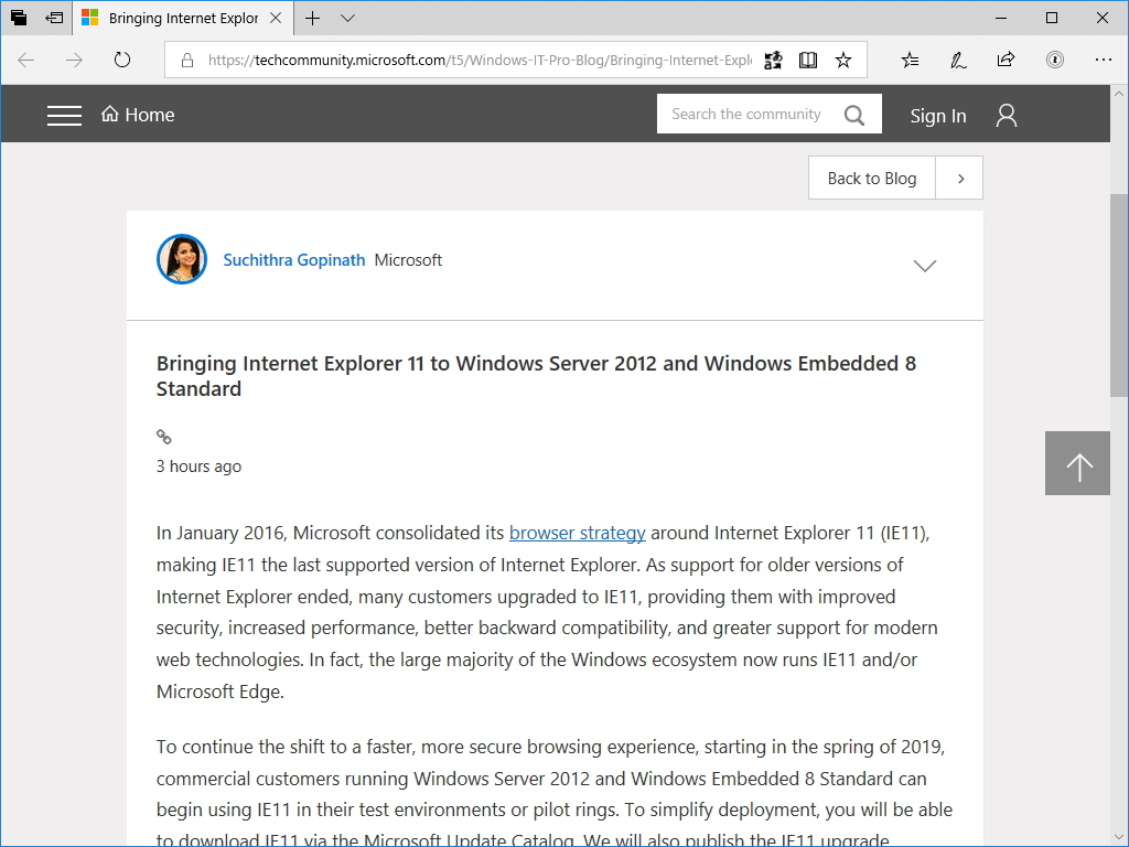 “Microsoft Tech Community”における発表