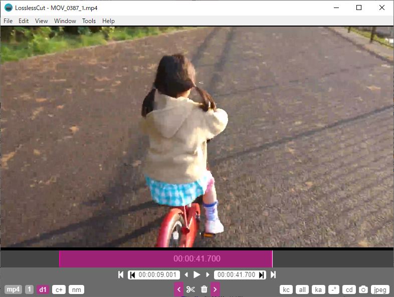 「LosslessCut」v2.1.0