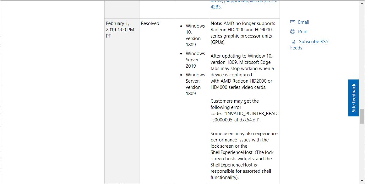 同社のサポートページ