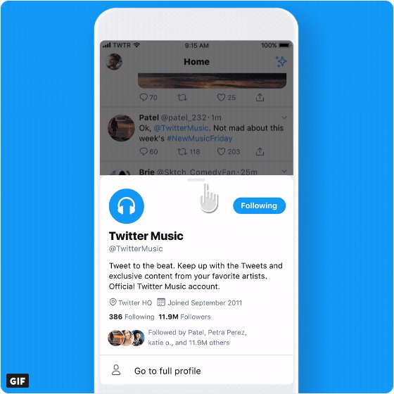 プロフィールピーク機能が“Twitter”へ実装