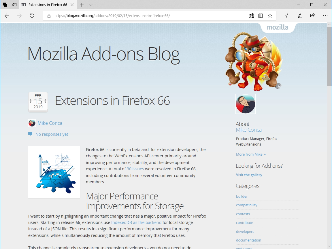 公式ブログ“Mozilla Add-ons Blog”
